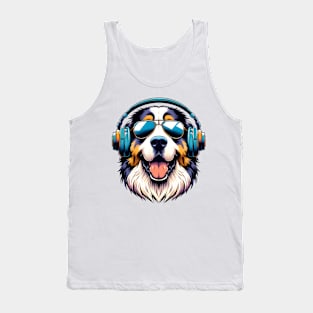 Great Pyrenees Smiling DJ with Harmonic Vibes Tank Top